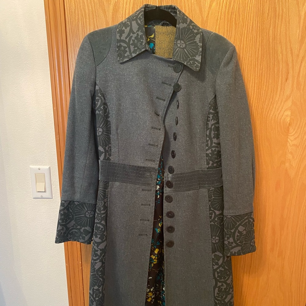 Rare small teal st-martins long trench coat